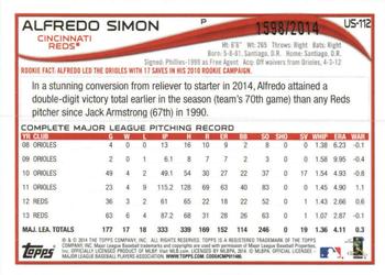 2014 Topps Update - Gold #US-112 Alfredo Simon Back