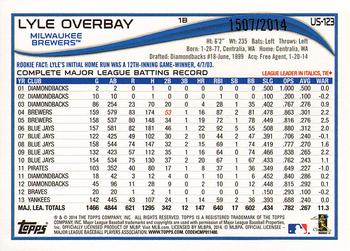 2014 Topps Update - Gold #US-123 Lyle Overbay Back