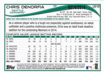 2014 Topps Update - Gold #US-131 Chris Denorfia Back