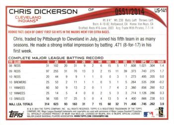 2014 Topps Update - Gold #US-141 Chris Dickerson Back