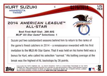 2014 Topps Update - Gold #US-153 Kurt Suzuki Back
