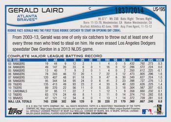 2014 Topps Update - Gold #US-195 Gerald Laird Back