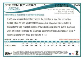 2014 Topps Update - Gold #US-213 Stefen Romero Back