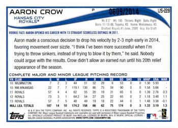 2014 Topps Update - Gold #US-228 Aaron Crow Back
