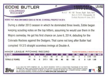 2014 Topps Update - Gold #US-262 Eddie Butler Back