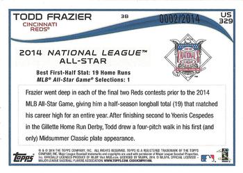 2014 Topps Update - Gold #US-329 Todd Frazier Back