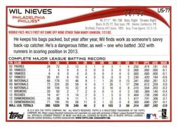 2014 Topps Update - Camo #US-77 Wil Nieves Back