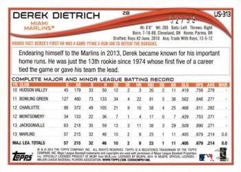 2014 Topps Update - Camo #US-313 Derek Dietrich Back