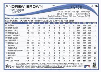 2014 Topps Update - Pink #US-16 Andrew Brown Back