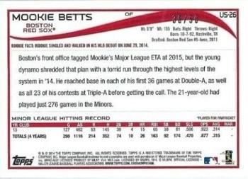 2014 Topps Update - Pink #US-26 Mookie Betts Back