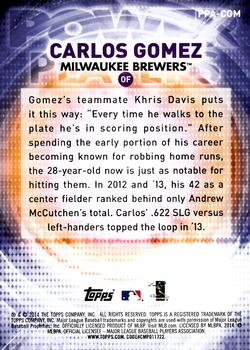 2014 Topps Update - Power Players #PPA-CGM Carlos Gomez Back