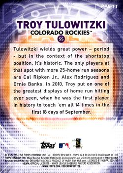 2014 Topps Update - Power Players #PPA-TT Troy Tulowitzki Back