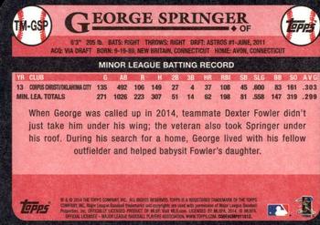 2014 Topps Update - 1989 Die Cut Minis #TM-GSP George Springer Back