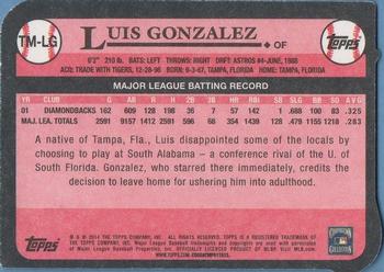 2014 Topps Update - 1989 Die Cut Minis #TM-LG Luis Gonzalez Back