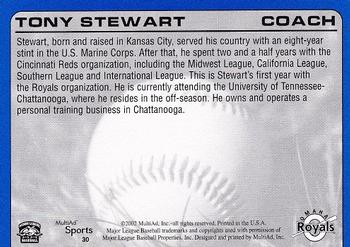 2002 MultiAd Omaha Royals #30 Tony Stewart Back