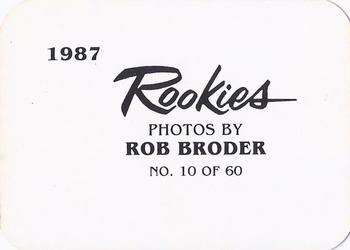 1987 Broder Rookies (unlicensed) #10 Jimmy Jones Back