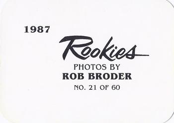 1987 Broder Rookies (unlicensed) #21 Scott Bailes Back