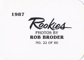 1987 Broder Rookies (unlicensed) #22 Jerry Browne Back