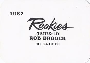 1987 Broder Rookies (unlicensed) #24 Luis Aquino Back