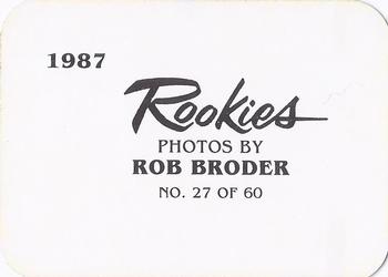 1987 Broder Rookies (unlicensed) #27 Kevin Seitzer Back