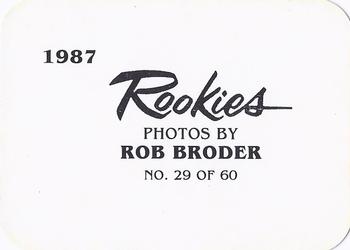 1987 Broder Rookies (unlicensed) #29 Kelly Gruber Back