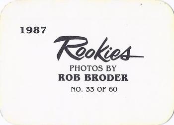 1987 Broder Rookies (unlicensed) #33 Bill Bathe Back