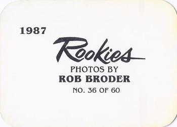 1987 Broder Rookies (unlicensed) #36 Eric Davis Back