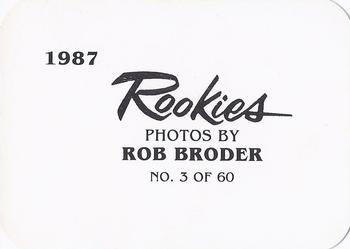1987 Broder Rookies (unlicensed) #3 Andres Galarraga Back
