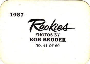 1987 Broder Rookies (unlicensed) #41 John Habyan Back