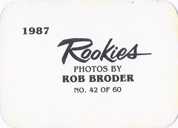 1987 Broder Rookies (unlicensed) #42 Tracy Jones Back