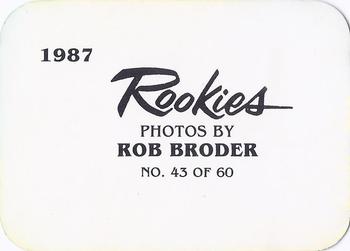 1987 Broder Rookies (unlicensed) #43 Eric King Back