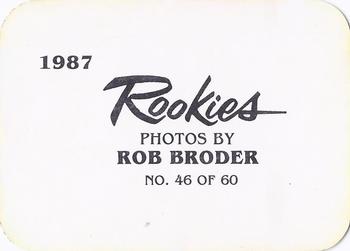 1987 Broder Rookies (unlicensed) #46 Russ Morman Back