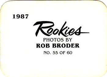 1987 Broder Rookies (unlicensed) #55 Jim Traber Back