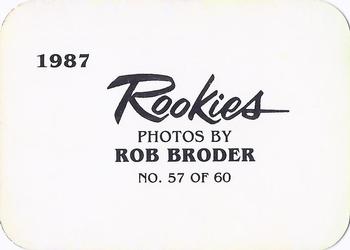 1987 Broder Rookies (unlicensed) #57 Devon White Back