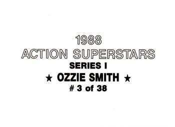 1988 Action Superstars (38 cards, unlicensed) #3 Ozzie Smith Back