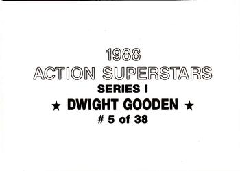 1988 Action Superstars (38 cards, unlicensed) #5 Dwight Gooden Back