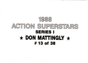 1988 Action Superstars (38 cards, unlicensed) #13 Don Mattingly Back