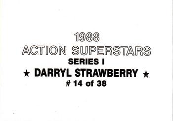 1988 Action Superstars (38 cards, unlicensed) #14 Darryl Strawberry Back