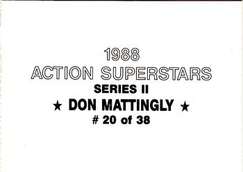 1988 Action Superstars (38 cards, unlicensed) #20 Don Mattingly Back