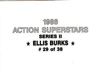 1988 Action Superstars (38 cards, unlicensed) #29 Ellis Burks Back