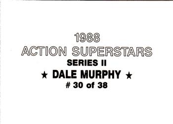 1988 Action Superstars (38 cards, unlicensed) #30 Dale Murphy Back