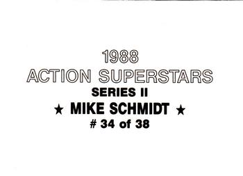 1988 Action Superstars (38 cards, unlicensed) #34 Mike Schmidt Back