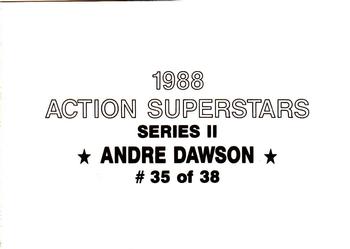 1988 Action Superstars (38 cards, unlicensed) #35 Andre Dawson Back