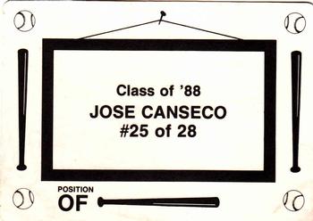 1988 Class of '88 (unlicensed) #25 Jose Canseco Back
