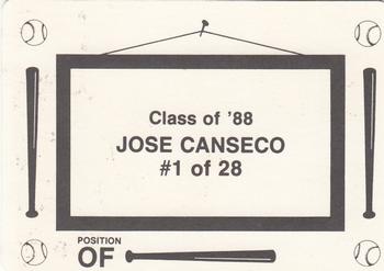 1988 Class of '88 (unlicensed) #1 Jose Canseco Back
