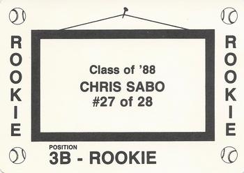 1988 Class of '88 (unlicensed) #27 Chris Sabo Back