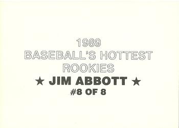 1989 Baseball's Hottest Rookies (unlicensed) #8 Jim Abbott Back