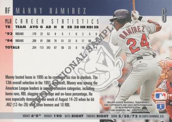 1996 Donruss - Promotional Samples #6 Manny Ramirez Back