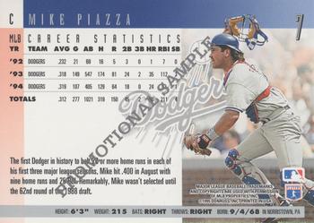 1996 Donruss - Promotional Samples #7 Mike Piazza Back