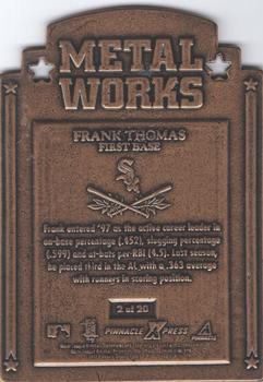 1997 Pinnacle X-Press - Metal Works Bronze #2 Frank Thomas Back